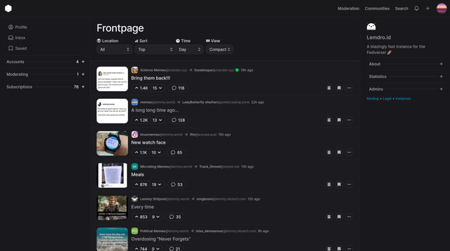 A screenshot of the interface of Photon